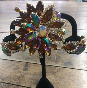 Vintage AB RHINESTONE Demi Parure Set